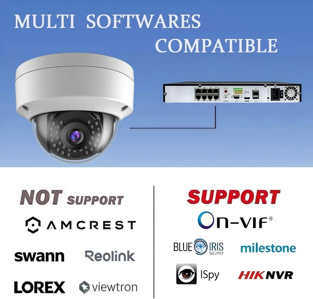 Alt view image 2 of 5 - Real HD 8MP 4K PoE IP Security Dome Camera Outdoor 98Ft IR Night Vision, 2.8mm Wide Angle 105 FOV, H.265, Waterproof IP66, Metal Housing IP Camera, NDAA Compliant