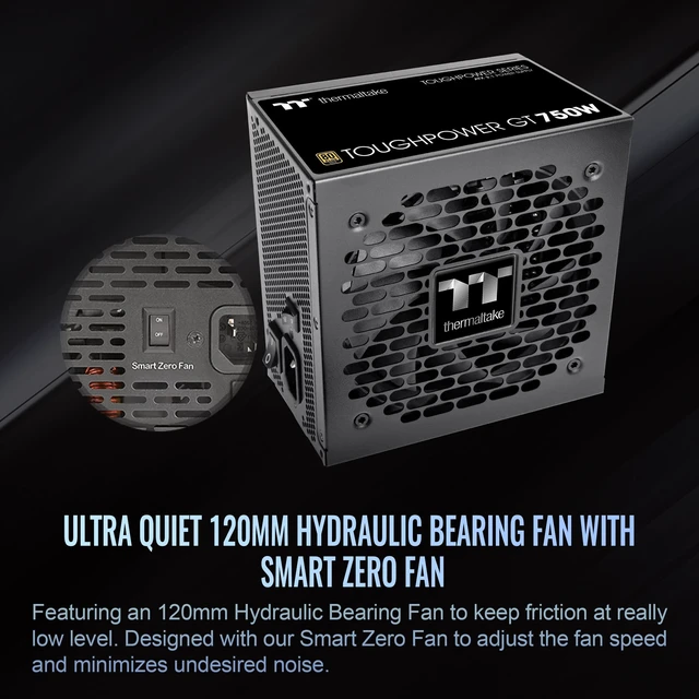 Alt view image 4 of 5 - Thermaltake Toughpower GT 750W ATX 3.1 Standard Power Supply; 80 Plus Gold Efficiency; Smart Zero Fan; Native 300W PCIe 5.1 Connector; PS-TPT-0750FNFAGU-3; 5 Year Warranty