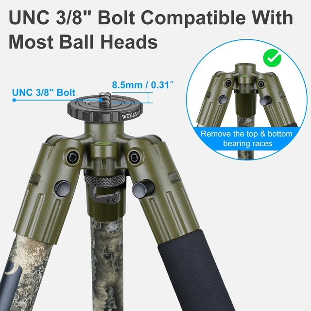 Alt view image 2 of 5 - WEYLLAN Tripod Ball Head Conversion Kit w Lever Release for BOG DeathGrip