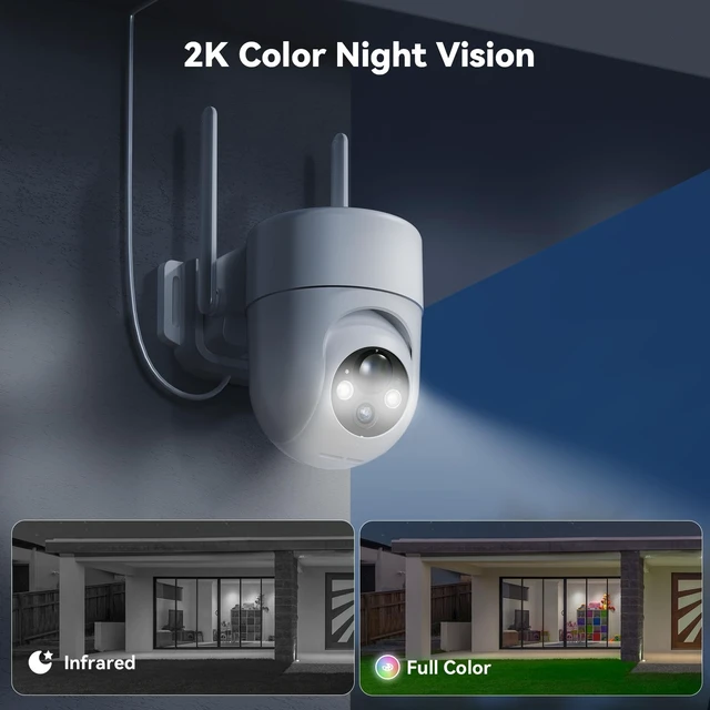 Alt view image 5 of 5 - LIWAN Security Cameras Wireless Outdoor, 2K Solar Powered, White, 2.4GHz