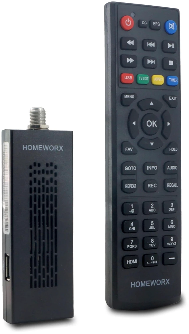 Main image of ATSC Digital TV Converter Box Dongle with TV Tuner, TV Recording, USB Multimedia Function, 1080P HDMI Output, Clear QAM by Mediasonic HomeWorx (HW135STB)