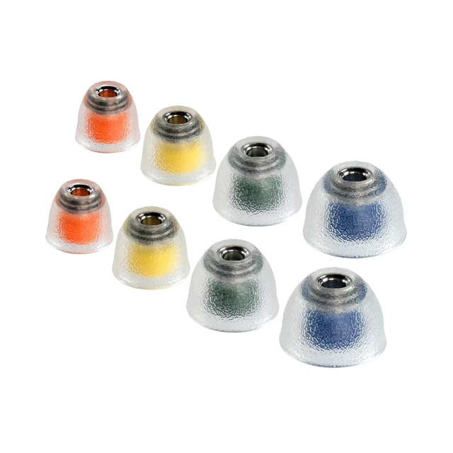 Alt view image 2 of 5 - TANGZU Tang Sancai Noble IEM Eartips, Replaceable Stainless Steel, Premium Hypoallergenic Liquid Silicone Ear Tips for in-Ear Monitors, Blue Large, 4 Pairs