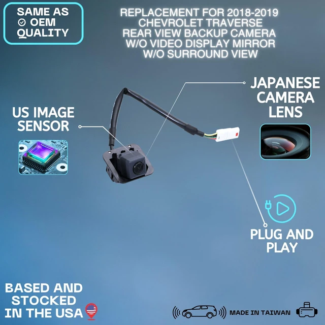 Alt view image 2 of 5 - Backup Camera Replaces for 2018 2019 Chevy Traverse w/o Video Display Mirror w/o Surround View OE Part # 23165926