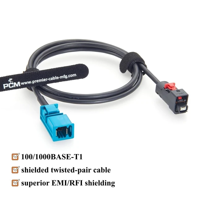 Alt view image 5 of 5 - Amphenol NETBridge A Code Female to TE MATEnet Z Code Male Automotive Ethernet Cable NTHCF011A10S to 2302461-9 100/1000BASE-T1 Shielded Cable for ADAS, Camera, ECU, Telematics(1M/3.28FT)