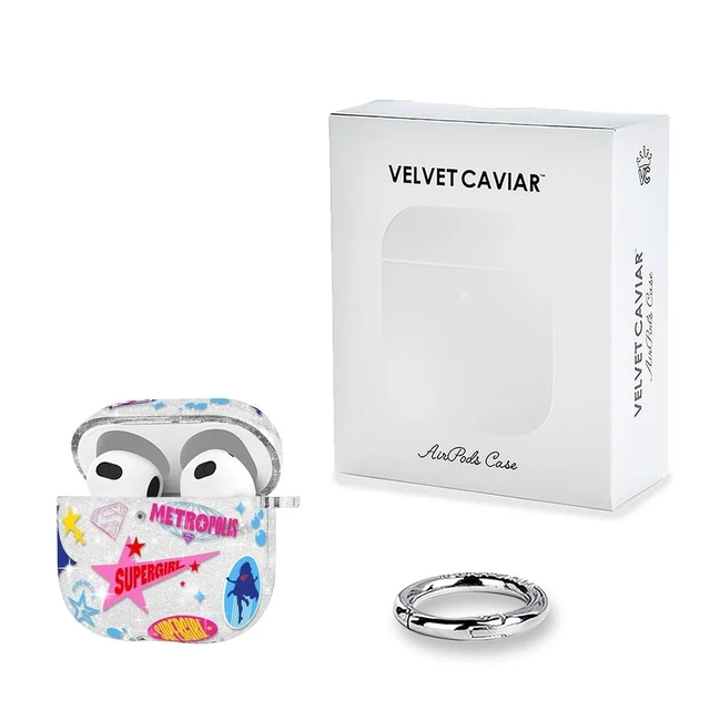 Alt view image 5 of 5 - VELVET CAVIAR for AirPods 5 / AirPods 4 Case (2026/2024) - Cute Protective Hard Cover with Keychain - Supergirl Krypto Glitter