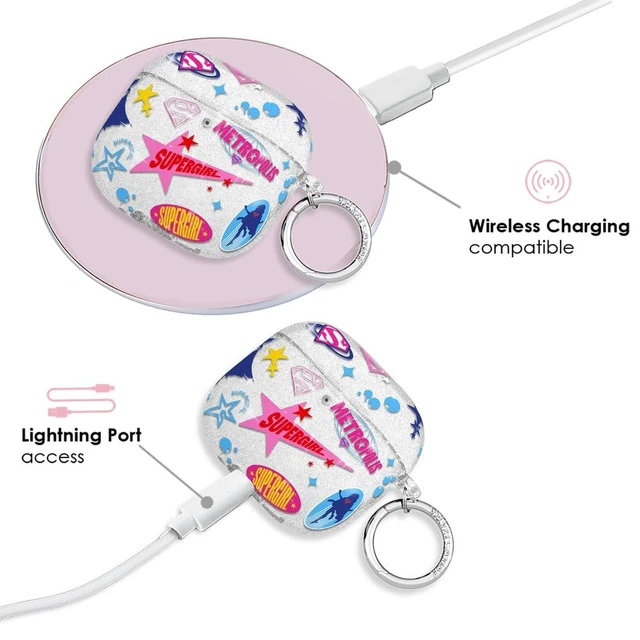 Alt view image 4 of 5 - VELVET CAVIAR for AirPods 5 / AirPods 4 Case (2026/2024) - Cute Protective Hard Cover with Keychain - Supergirl Krypto Glitter