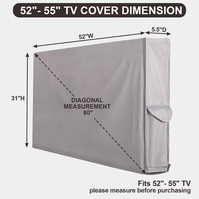 Alt view image 2 of 5 - PureFit Outdoor TV Cover for Outside 52-55 Inch Weatherproof Waterproof