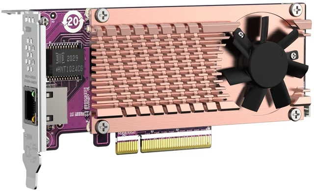 Alt view image 3 of 5 - QNAP QM2-2P10G1TB 2 x PCIe Gen3 NVMe SSD & 1 x 10GbE (10G/5G/2.5G/1G/100M) Port Expansion Card to Enhance Performance