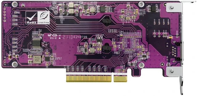 Alt view image 2 of 5 - QNAP QM2-2P10G1TB 2 x PCIe Gen3 NVMe SSD & 1 x 10GbE (10G/5G/2.5G/1G/100M) Port Expansion Card to Enhance Performance