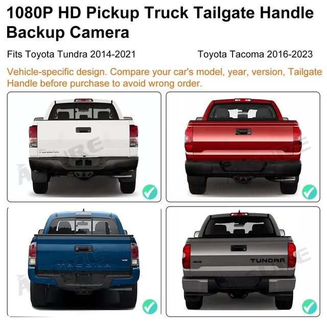 Alt view image 2 of 5 - Tailgate Handle Backup Camera for Toyota Tundra 2014-2021 Tacoma 2016-2023
