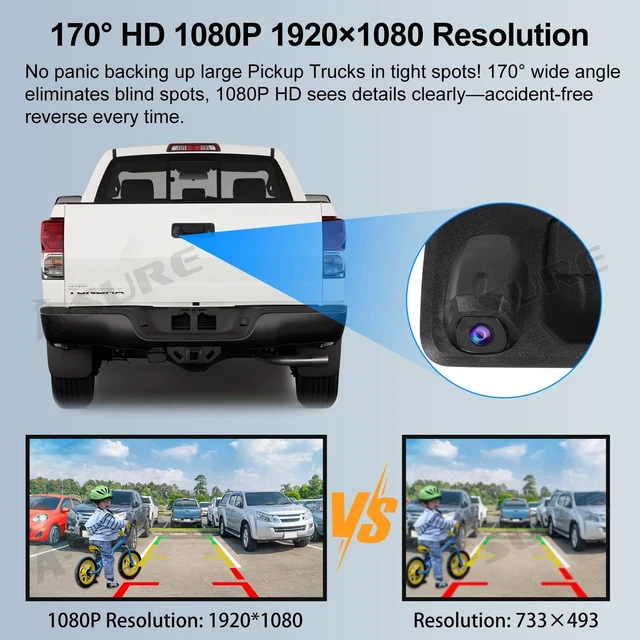 Alt view image 3 of 5 - Tailgate Handle Backup Camera for Toyota Tundra 2014-2021 Tacoma 2016-2023