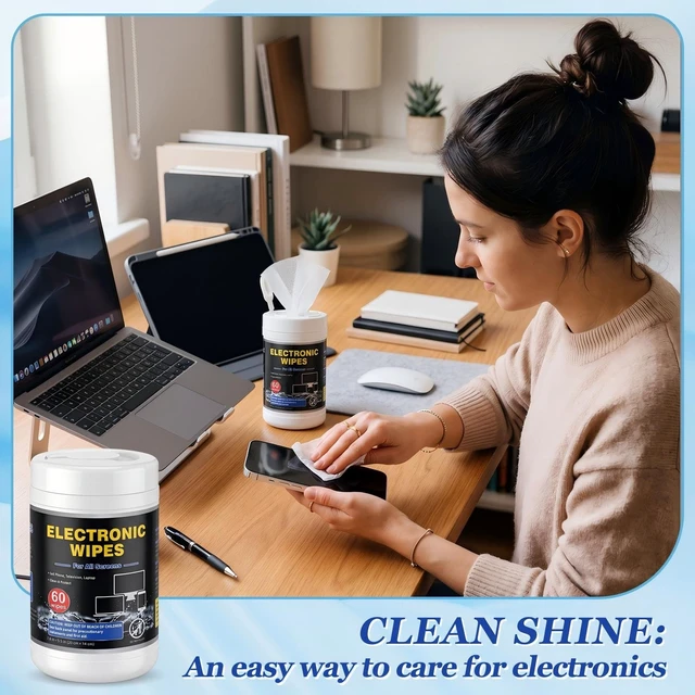 Alt view image 5 of 5 - Threlaco 4 Pack 240 Count Electronic Screen Cleaning Wipes