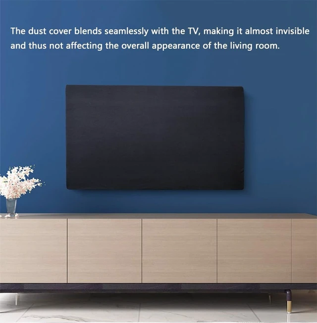Alt view image 5 of 5 - Indoor TV dust cover, elastic fabric with adjustable size, Suitable for most brands of 66-75 inch flat or curved TVs (Black, 66 - 75 inches)