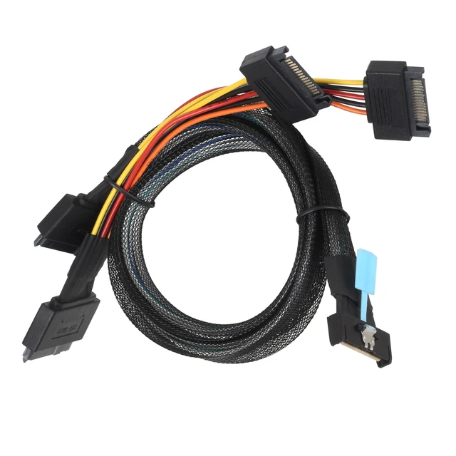 Alt view image 5 of 5 - MCIO 8I (SFF-TA-1016) to 2x U.2 SFF-8639 NVME SSD Cable, PCIe Gen5, 0.5m