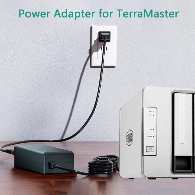 Alt view image 3 of 5 - 12V Replacement for TerraMaster Power Adapter for TerraMaster F2-210 F2-221 F2-422 F5-220 F4-210 F4-223 D4-300 D5-300C D2-310 F4-NAS F5-422 TerraMaster NAS Network Storage Server Power Cord