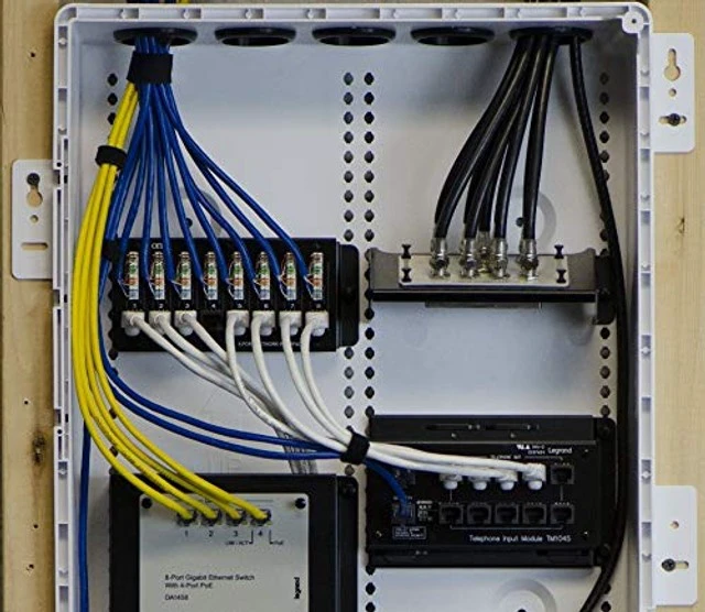 Alt view image 3 of 4 - Legrand - OnQ 1X8 Enhanced Passive Video Splitter, Coaxial Cable Splitter for Quality Video, Cable Splitter Approved for Digital Cable, HDTV, and High-Speed Internet, 1GHz, VM1002