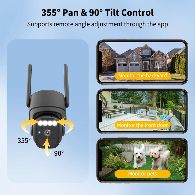 Alt view image 2 of 5 - WY-LINK Solar Camera Outdoor Wireless,360 WiFi Security Cameras for Home
