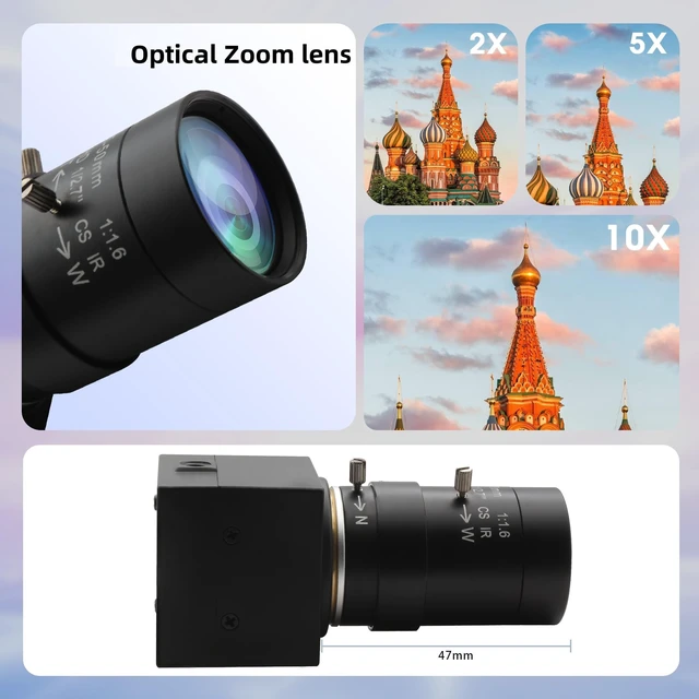 Alt view image 3 of 5 - MMlove 1080P USB Camera,Full HD 10X Optical Zoom,0.01Lux Low Light Webcam