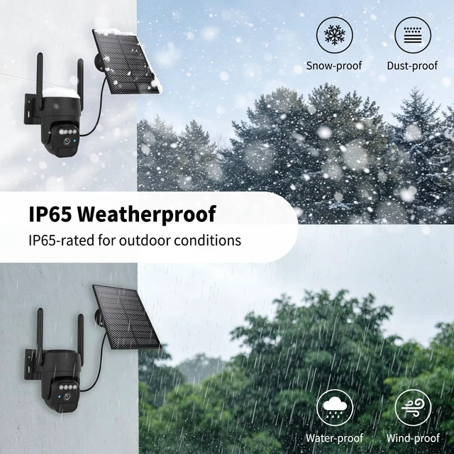 Alt view image 3 of 5 - WY-LINK Solar Camera Outdoor Wireless,360 WiFi Security Cameras for Home