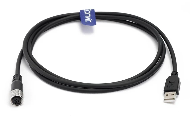 Main image of Eonvic Industrial M12 5 Pin A Code Female to USB 2.0 Male Data Connection Cable High Flex Shielded Moulded IP67 Waterproof Cable 5M