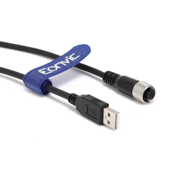 Alt view image 2 of 4 - Eonvic Industrial M12 5 Pin A Code Female to USB 2.0 Male Data Connection Cable High Flex Shielded Moulded IP67 Waterproof Cable 5M
