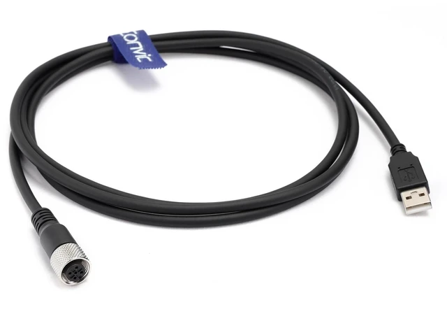Alt view image 3 of 4 - Eonvic Industrial M12 5 Pin A Code Female to USB 2.0 Male Data Connection Cable High Flex Shielded Moulded IP67 Waterproof Cable 5M