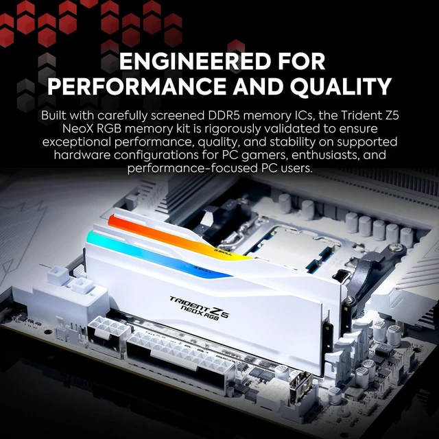 Alt view image 4 of 5 - G.SKILL Trident Z5 NeoX RGB Series DDR5 RAM (AMD EXPO ULL & EXPO) 32GB (2x16GB) Up to 6000MT/s* CL30-38-38-32 1.35V Desktop Computer Memory U-DIMM - Matte White (F5-6000A3038F16GX2-TZ5NXRW)