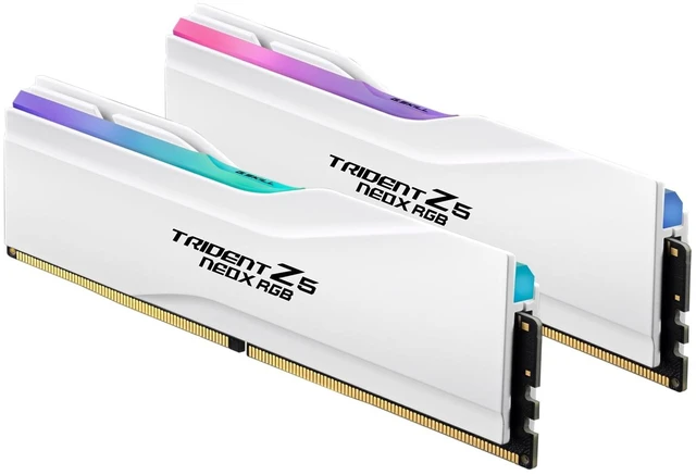 Main image of G.SKILL Trident Z5 NeoX RGB Series DDR5 RAM (AMD EXPO ULL & EXPO) 32GB (2x16GB) Up to 6000MT/s* CL30-38-38-32 1.35V Desktop Computer Memory U-DIMM - Matte White (F5-6000A3038F16GX2-TZ5NXRW)