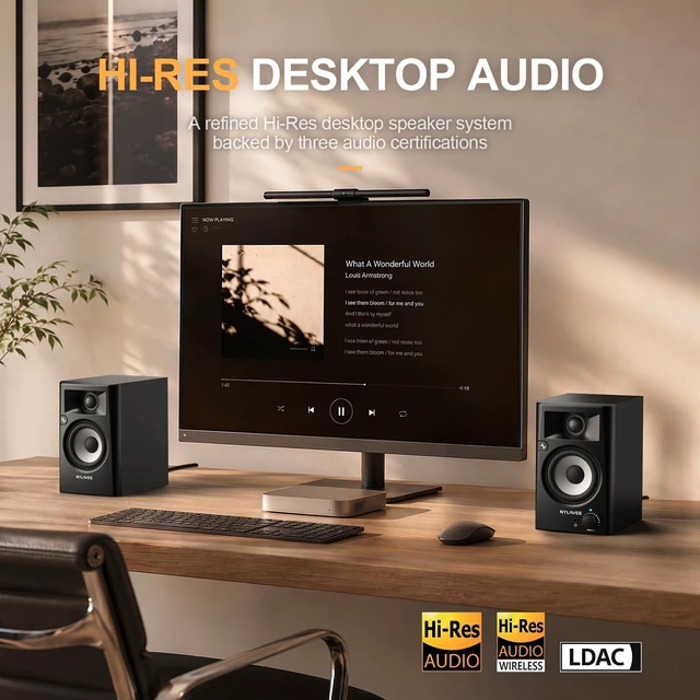Alt view image 2 of 5 - Nylavee Computer Speakers for Desktop PC, Hi-Res Desktop Speakers with LDAC