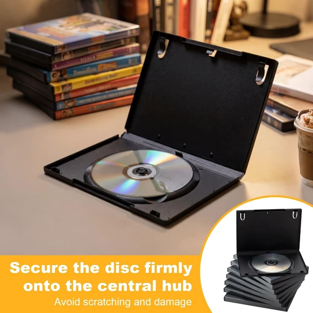 Alt view image 4 of 5 - BrightRow 100 Pack 14mm Black DVD Cases with Clear Sleeve for Cd Storage