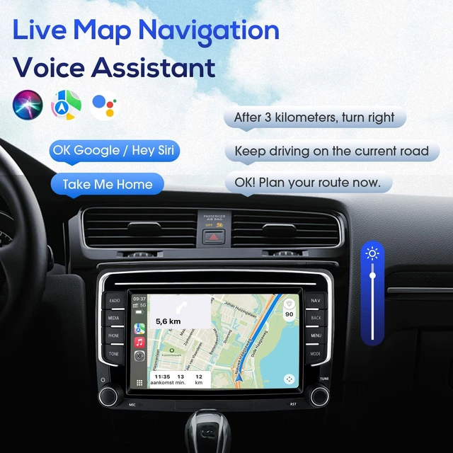 Alt view image 3 of 5 - Haudio 7 inch Double Din Car Stereo,for 2009-2012 VW Golf/Touran/Tiguan/Magotan/Passat/Scirocco^^Skoda Car,Wireless Apple Carplay & Android Auto, Bluetooth,SWC,Mirror Link,AUX,FM Car Radio Rece