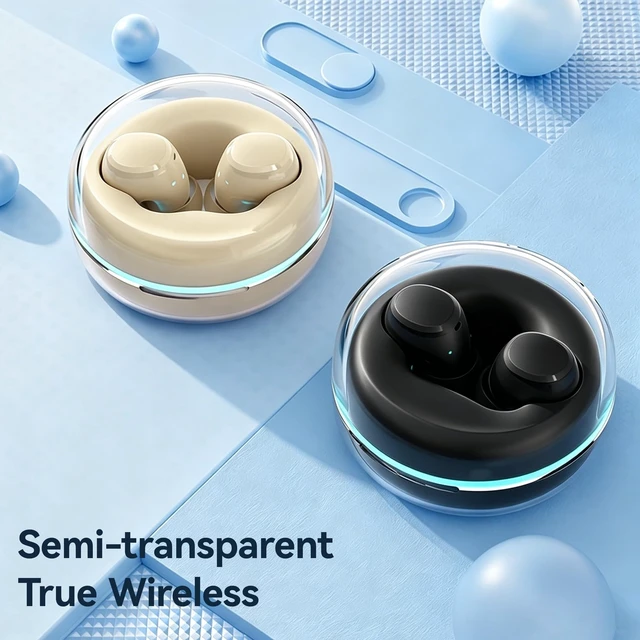 Alt view image 2 of 5 - ROEL-PLAY Mini Swim Ring Designs Wireless Earbuds TWS Bluetooth Earbuds Ultra Long Battery Life Low Latency for Gaming(Cream White)