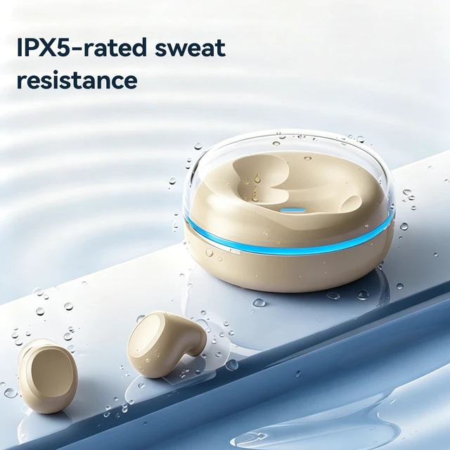 Alt view image 5 of 5 - ROEL-PLAY Mini Swim Ring Designs Wireless Earbuds TWS Bluetooth Earbuds Ultra Long Battery Life Low Latency for Gaming(Cream White)