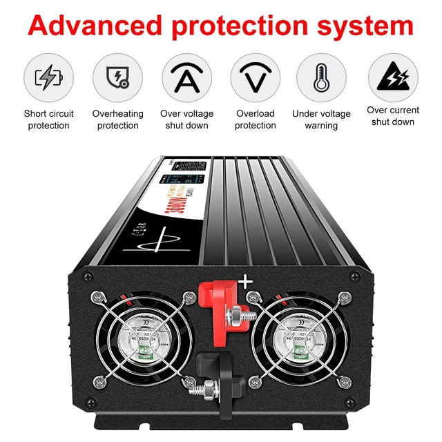 Alt view image 5 of 5 - Xijia 3000W Pure Sine Wave Inverter 48V DC to 120V AC Converter for Home, RV, Truck, Off-Grid Solar Power 110V with Smart Bluetooth App Remote Control,Surge 6000W