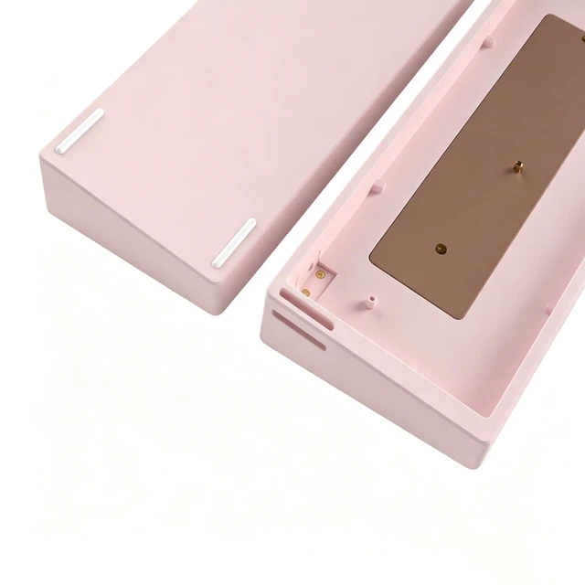 Alt view image 2 of 5 - YMKPVR KBDiy Nova60 Case Fit Wooting 60 HE Tofu60 GH60 Holy60 GK61 Mechanical Keyboard CNC E-Coating Anodized (with Brass Weight Bar)(Pink)