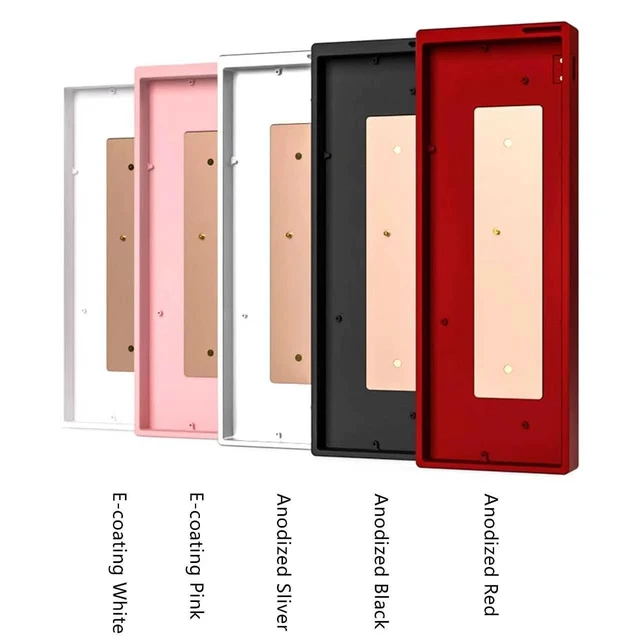 Alt view image 5 of 5 - YMKPVR KBDiy Nova60 Case Fit Wooting 60 HE Tofu60 GH60 Holy60 GK61 Mechanical Keyboard CNC E-Coating Anodized (with Brass Weight Bar)(Pink)