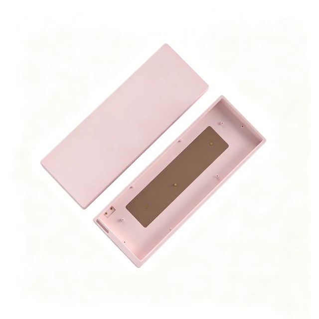 Alt view image 3 of 5 - YMKPVR KBDiy Nova60 Case Fit Wooting 60 HE Tofu60 GH60 Holy60 GK61 Mechanical Keyboard CNC E-Coating Anodized (with Brass Weight Bar)(Pink)