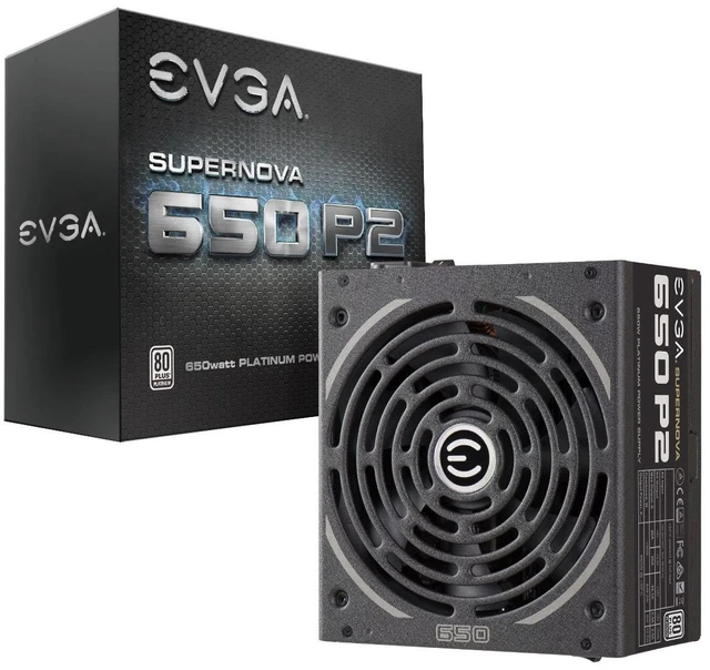 Main image of EVGA 220-P2-0650-X1 SuperNOVA 650 P2, 80+ PLATINUM 650W , Fully Modular , EVGA ECO Mode, 10 Year Warranty , Includes FREE Power On Self Tester, Power Supply ,Black