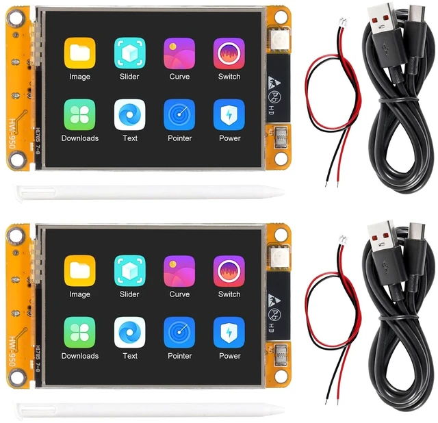 Main image of AOICRIE 2pcs 2.4" inch ESP32 Display ESP32 Development Board ESP32-2432S028R WiFi Bluetooth Resistive Touch Screen ILI9341 Driver 240X320 Smart Display TFT LCD Module
