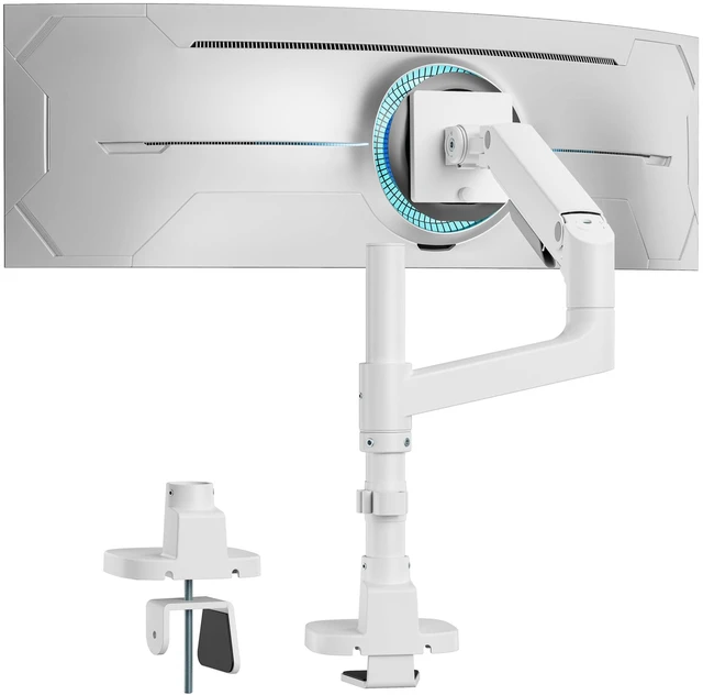 Main image of Single Monitor Arm for 17"-49" Monitors, 44 lbs, VESA 75/100, White