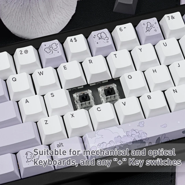 Alt view image 3 of 5 - TICKTYYPE PBT Custom Keycaps, Purple Lilac Theme Keyboard Keycaps