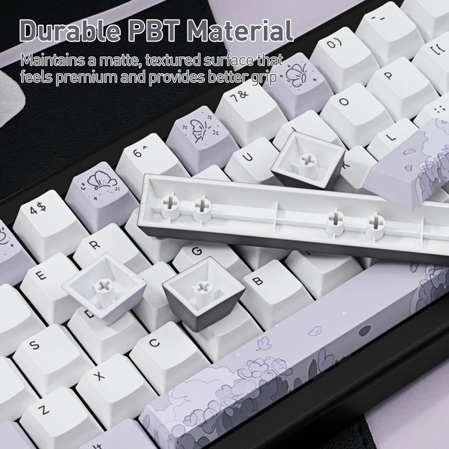 Alt view image 5 of 5 - TICKTYYPE PBT Custom Keycaps, Purple Lilac Theme Keyboard Keycaps