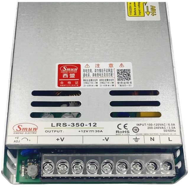 Alt view image 2 of 4 - LRS-350-12 348W 12V 29A Single Output Switchable Power Supply for Industrial Automation, PLC Control Systems, Security Devices, and Electronic Equipment