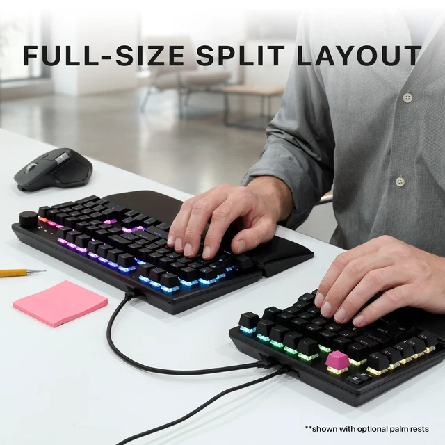 Alt view image 2 of 5 - Cloud Nine ErgoPRO Full-Size Mechanical Split Ergonomic Keyboard for Mac