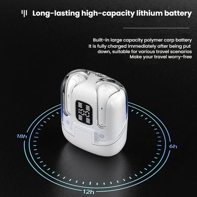 Alt view image 4 of 5 - Tangxi 4 in 1 Wireless Earbuds, Headphones, HiFi Stereo Noise Reduction Wireless Earphones, 8H Playtime, with Battery Display Charging Case