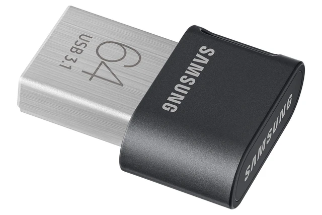 Alt view image 5 of 5 - Samsung FIT Plus USB Flash Drive Type-A 64GB 300MB/s Read 30MB/s Write Compact USB 3.1 Flash Drive with Key Ring, Gray, MUF-64AB/APC
