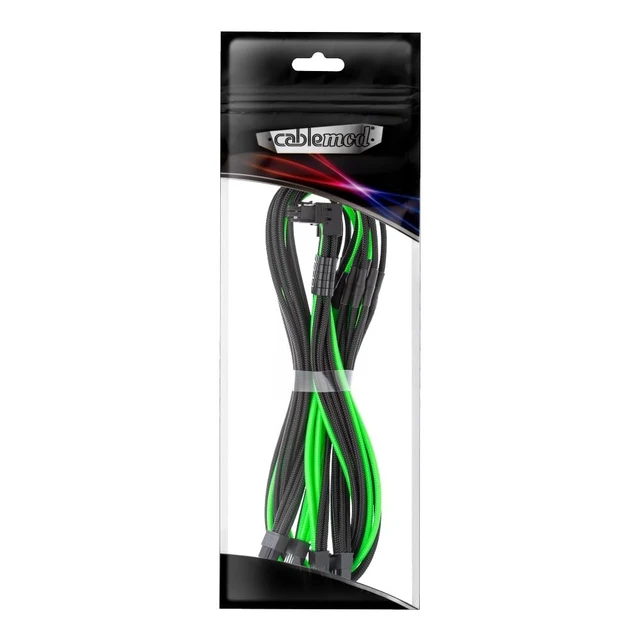 Alt view image 4 of 4 - CableMod Pro ModMesh 12V-2x6 PCIe Cable for Corsair T5 (Blk+LTG, 4x8p,90A)