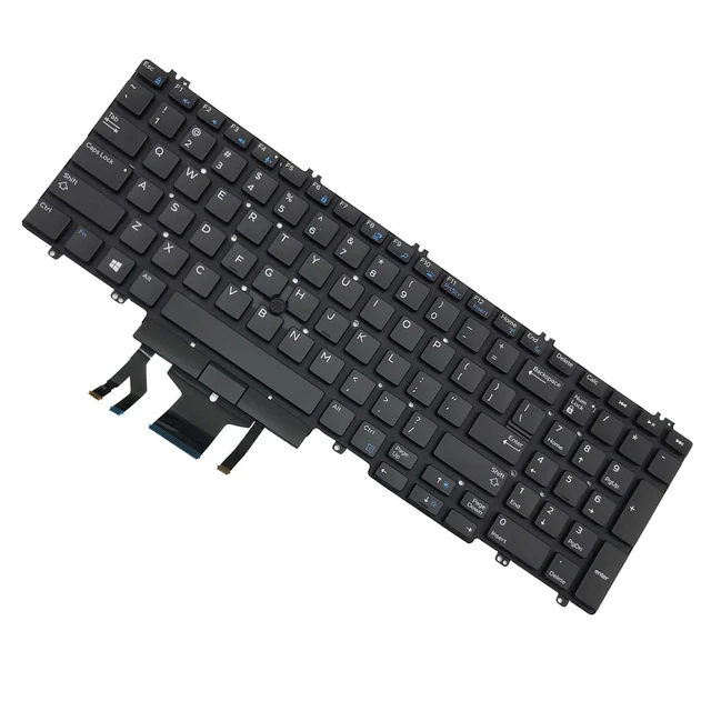 Alt view image 4 of 5 - for DELL Precision 7530 7730 E7530 M7530 7540 7740 Series Black Frameless, with Backlight, with Mouse Stick 0DK60 00DK60 266YW 0266YW 06P79 006P79 US Layout Notebook Keyboard