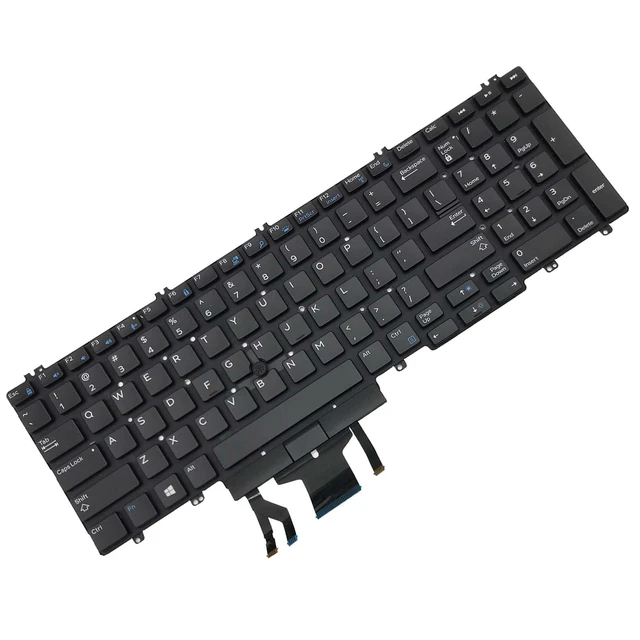 Alt view image 5 of 5 - for DELL Precision 7530 7730 E7530 M7530 7540 7740 Series Black Frameless, with Backlight, with Mouse Stick 0DK60 00DK60 266YW 0266YW 06P79 006P79 US Layout Notebook Keyboard