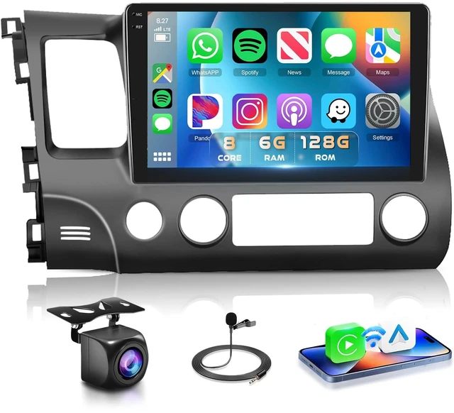 Main image of 8Core 6G 128G Car Radio for Honda Civic 2006-2011 Wireless CarPlay Stereo